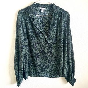 TopShop Blouse - Green Printed Blouse - Size 8